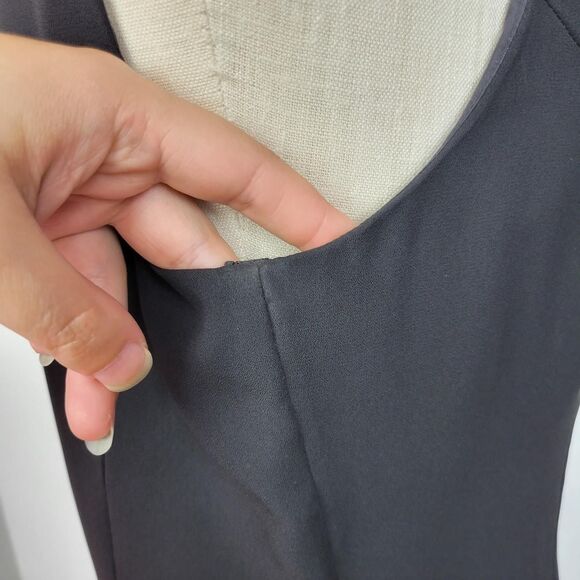 Vintage 90s Black Layered Sleeveless Fit & Flare Dress - Picture 7 of 8